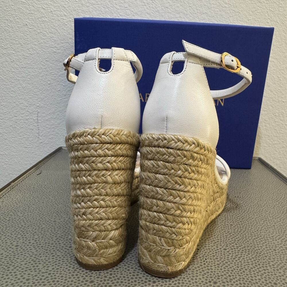 Stuart Weitzman Women's White Nudist Wedge Espadrille Sandal Shoes Size 6.5 - Picture 10 of 16